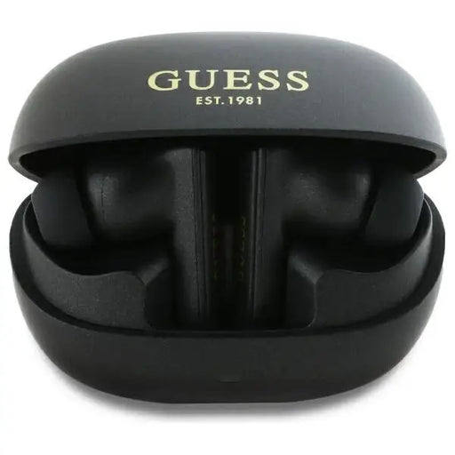 Guess Bluetooth headphones GUTWST88MCTGK TWS + docking station black/black Capsule Printed Logo - Headphones