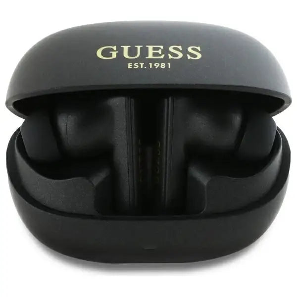 Guess Bluetooth headphones GUTWST88MCTGK TWS + docking station black/black Capsule Printed Logo - Headphones