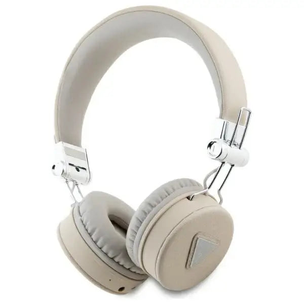 Guess Bluetooth on-ear headphones ENC GUBH70PGTSPSE beige/beige Grained Classic Round Shape - Headphones