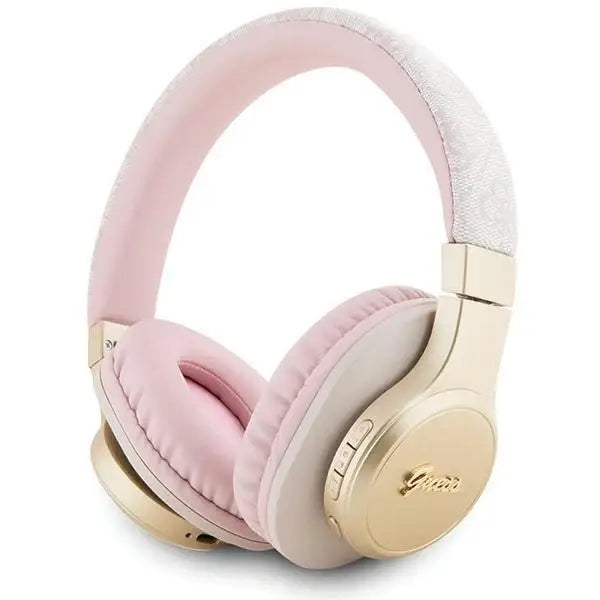 Guess Bluetooth on-ear headphones GUBH604GEMP pink/pink 4G Script - Headphones and speakers<<<HurtelXML