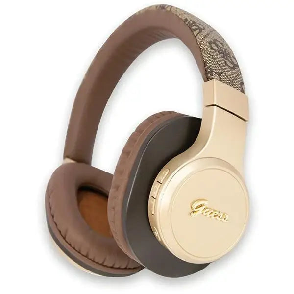Guess Bluetooth on-ear headphones GUBH604GEMW brown/brown 4G Script - Headphones and speakers<<<HurtelXML