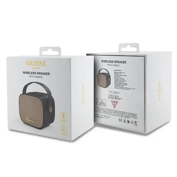 Guess Bluetooth speaker GUWSB2P4SMK Speaker mini black/black 4G Leather Script Logo with Strap - Headphones