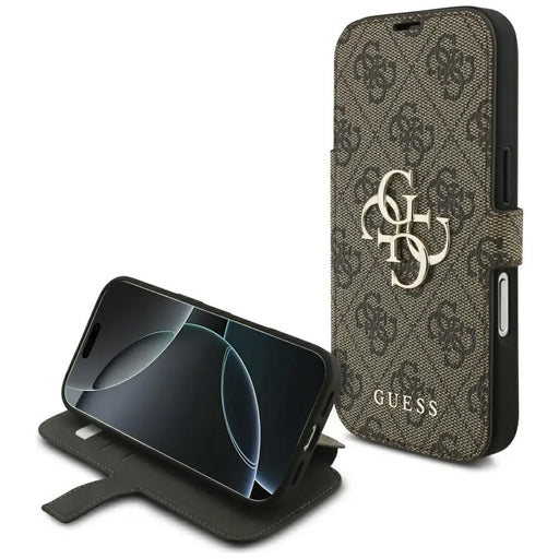 Guess Book 4G Metal Logo Case for iPhone 17 Pro - Brown - Cell phone cases and covers<<<HurtelXML