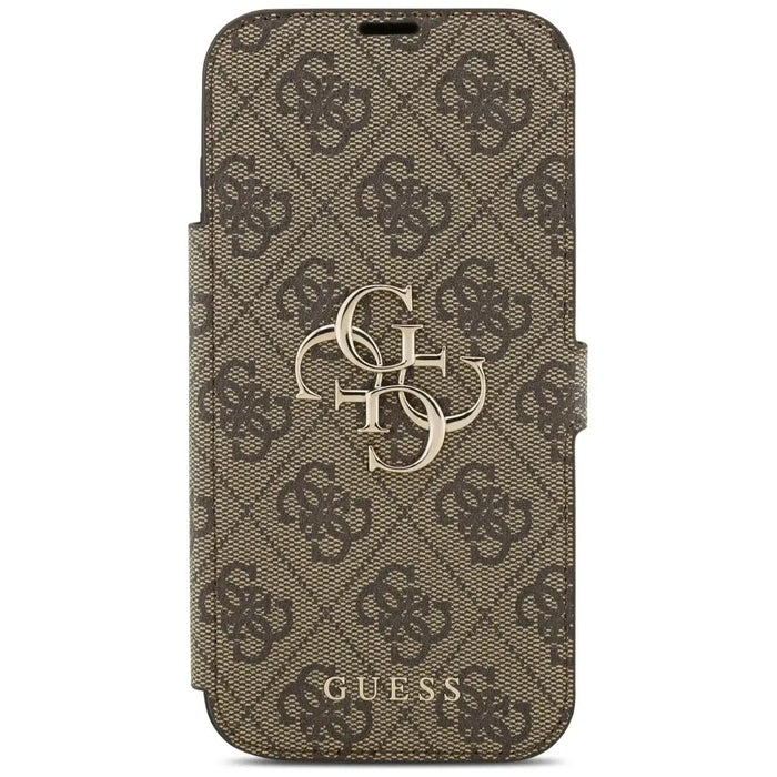 Guess Book 4G Metal Logo Case for iPhone 17 Pro Max - Brown - Cell phone cases and covers<<<HurtelXML