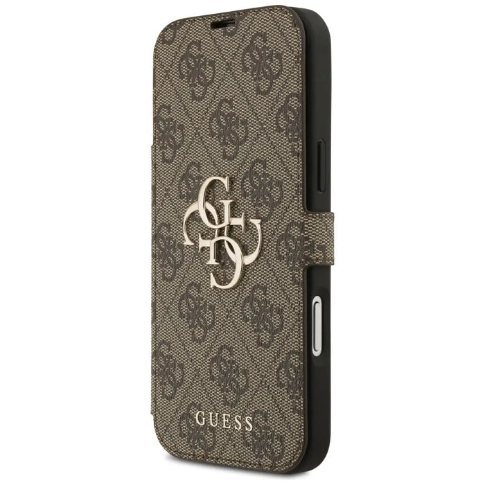 Guess Book 4G Metal Logo Case for iPhone 17 Pro Max - Brown - Cell phone cases and covers<<<HurtelXML