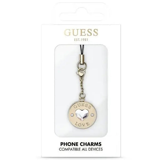 Guess case GUCPMHGLD Phone Strap Heart Diamond Charm with Rhinestones - Other cell phone equipment<<<HurtelXML