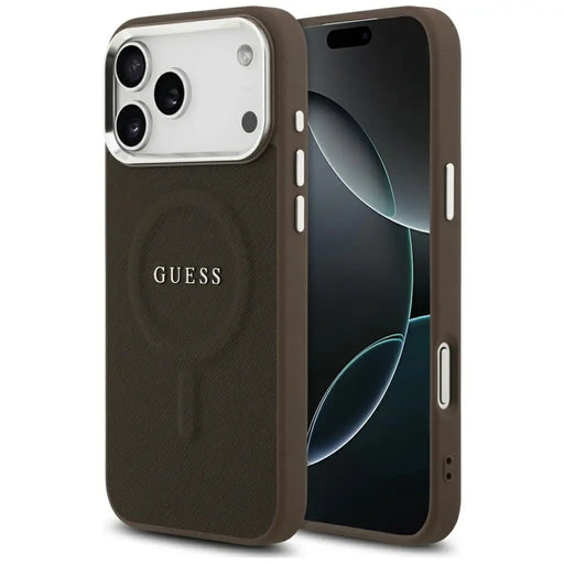 Guess Classic Logo MagSafe Case for iPhone 17 Pro - Brown - Cell phone cases and covers<<<HurtelXML