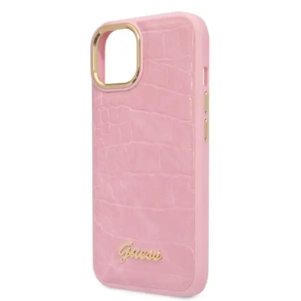 Guess Croco Collection case for iPhone 14 - pink - Cell phone cases and covers<<<HurtelXML