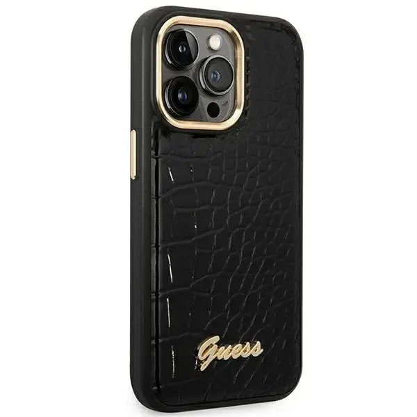 Guess Croco Collection iPhone 14 Pro 6.1’’ Case - Black - Cell phone cases and covers<<<HurtelXML