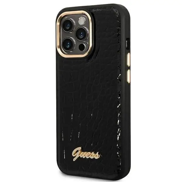 Guess Croco Collection iPhone 14 Pro 6.1’’ Case - Black - Cell phone cases and covers<<<HurtelXML