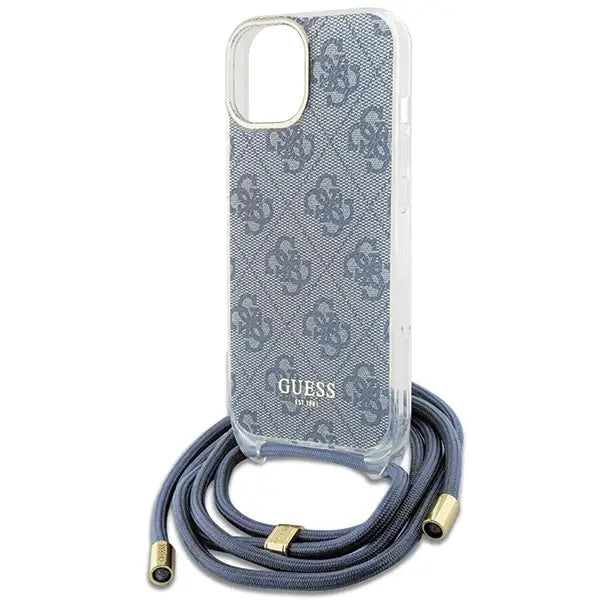 Guess Crossbody Cord 4G Print Case for iPhone 15/14/13 - Blue - Cell phone cases and covers<<<HurtelXML