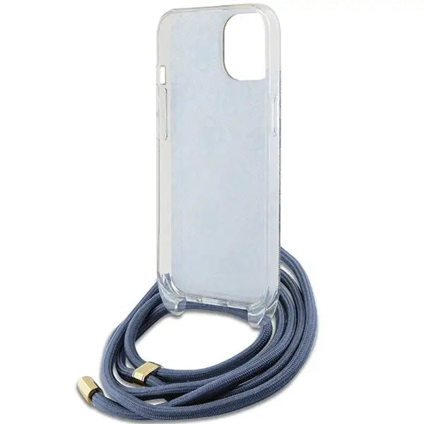 Guess Crossbody Cord 4G Print Case for iPhone 15/14/13 - Blue - Cell phone cases and covers<<<HurtelXML