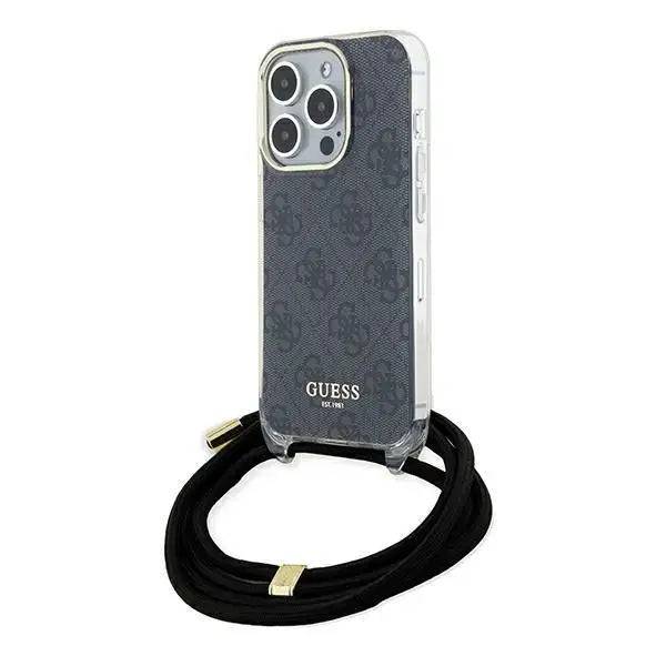 Guess Crossbody Cord 4G Print case for iPhone 15 Pro Max - black - Cell phone cases and covers<<<HurtelXML