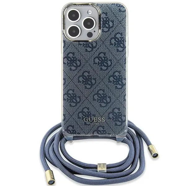 Guess Crossbody Cord 4G Print case for iPhone 15 Pro Max - blue - Cell phone cases and covers<<<HurtelXML