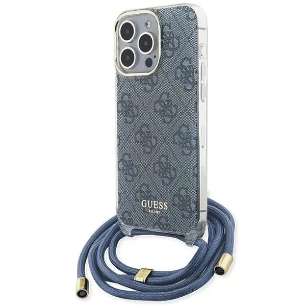Guess Crossbody Cord 4G Print case for iPhone 15 Pro Max - blue - Cell phone cases and covers<<<HurtelXML