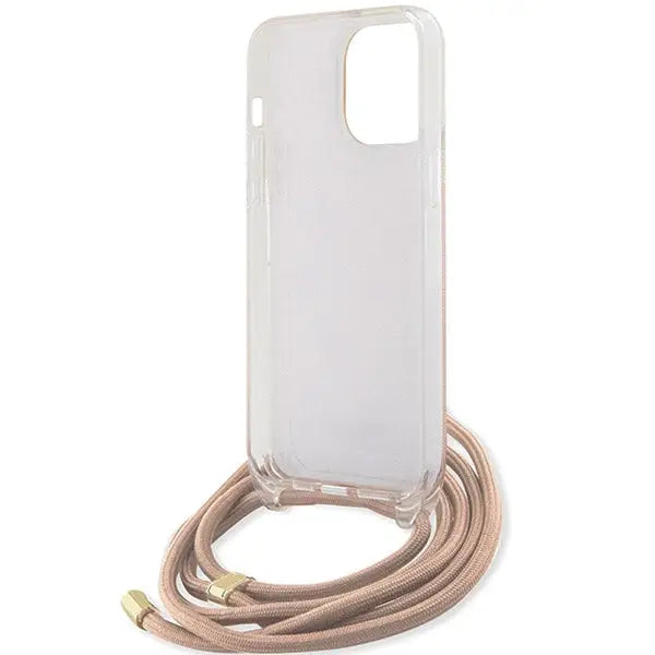 Guess Crossbody Cord 4G Print case for iPhone 15 Pro - pink - Cell phone cases and covers<<<HurtelXML