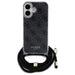 Guess Crossbody Cord 4G Print Case for iPhone 16 - Black - Cell phone cases and covers<<<HurtelXML