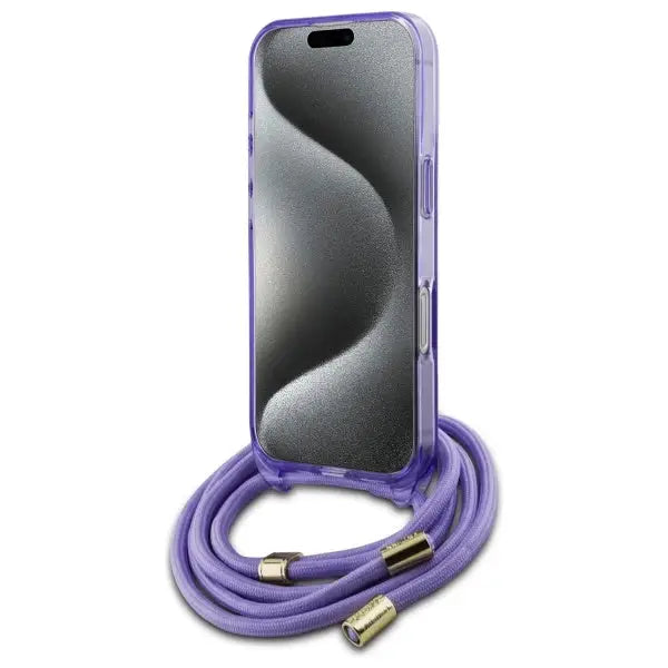 Guess Crossbody Cord Script MagSafe Case for iPhone 16 Pro Max - Purple - Cell phone cases and covers<<<HurtelXML
