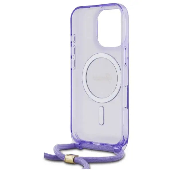 Guess Crossbody Cord Script MagSafe Case for iPhone 16 Pro - Purple - Cell phone cases and covers<<<HurtelXML