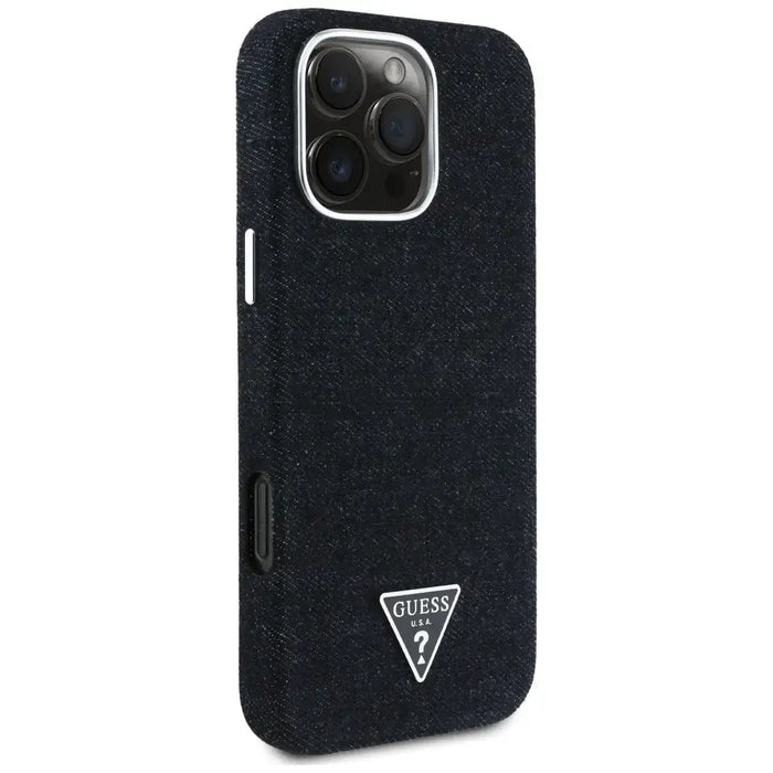 Guess Denim Triangle Logo MagSafe iPhone 16 Pro Max Case - Black - Cell phone cases and covers<<<HurtelXML