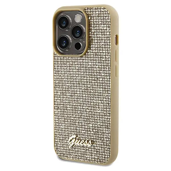 Guess Disco Metal Script case for iPhone 14 Pro Max - gold - Cell phone cases and covers<<<HurtelXML