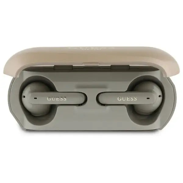 Guess Elongated Metalic Printed Logo Bluetooth TWS Headphones + Docking Station - Gold - Headphones