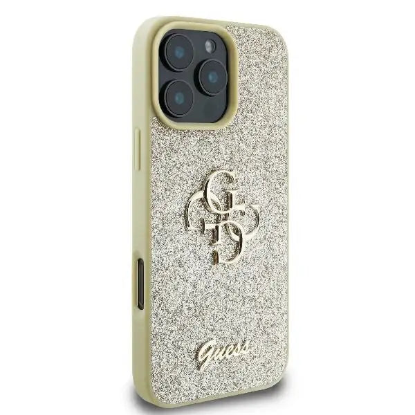 Guess Fixed Glitter Big 4G Case for iPhone 16 Pro - Gold - Cell phone cases and covers<<<HurtelXML