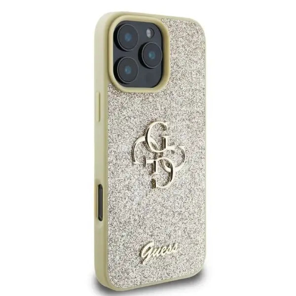 Guess Fixed Glitter Big 4G case for iPhone 16 Pro Max - gold - Cell phone cases and covers<<<HurtelXML