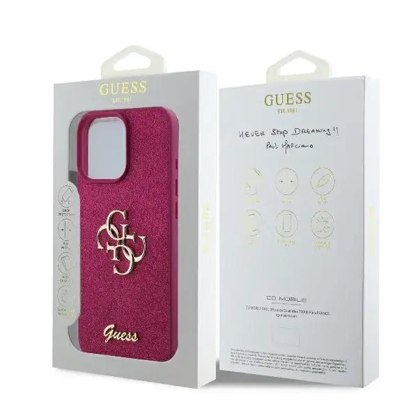 Guess Fixed Glitter Big 4G case for iPhone 16 Pro Max - purple - Cell phone cases and covers<<<HurtelXML