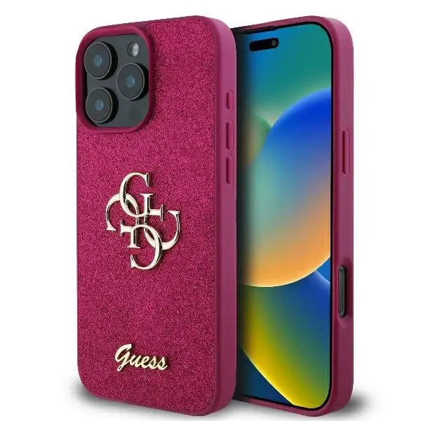 Guess Fixed Glitter Big 4G case for iPhone 16 Pro Max - purple - Cell phone cases and covers<<<HurtelXML