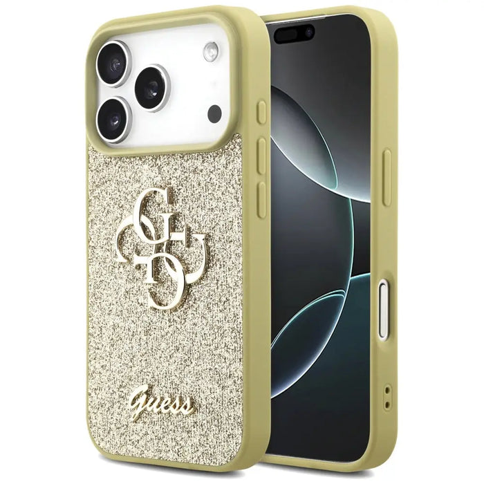 Guess Fixed Glitter Big 4G case for iPhone 17 Pro - gold - Cell phone cases and covers<<<HurtelXML