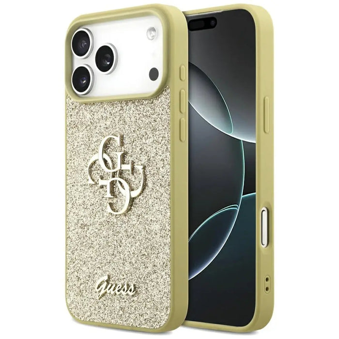 Guess Fixed Glitter Big 4G case for iPhone 17 Pro Max - gold - Cell phone cases and covers<<<HurtelXML