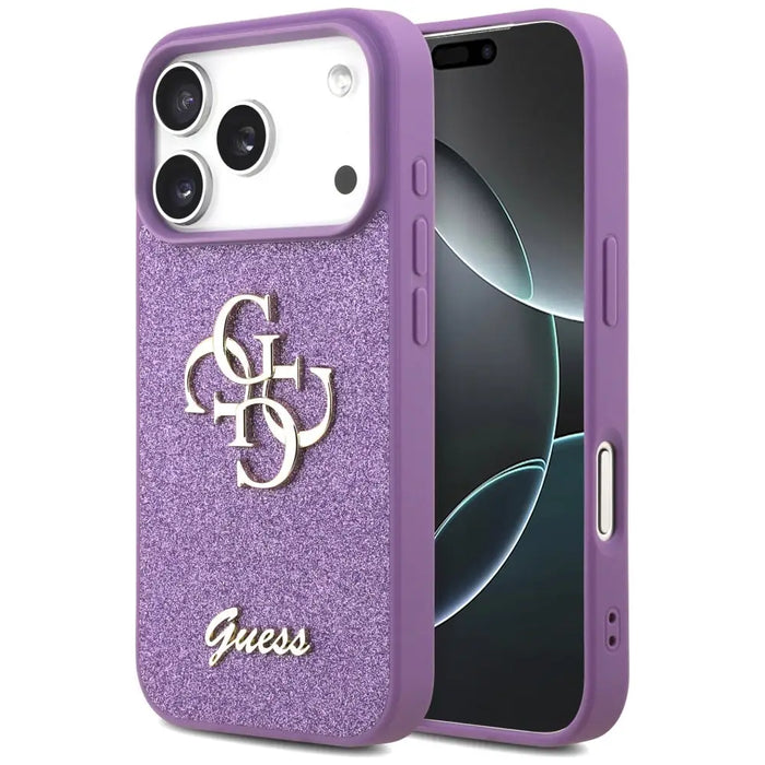 Guess Fixed Glitter Big 4G case for iPhone 17 Pro - purple - Cell phone cases and covers<<<HurtelXML