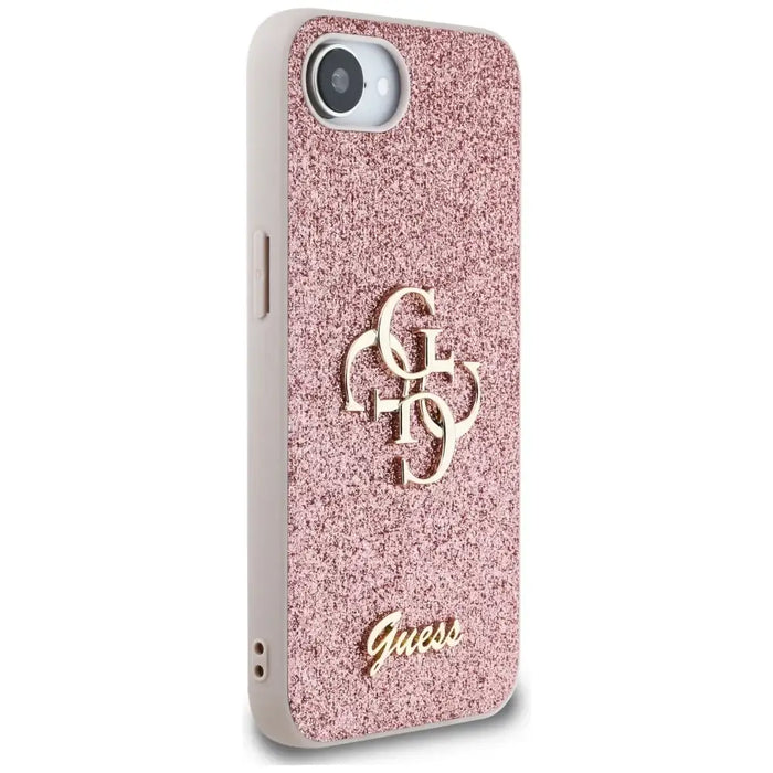 Guess Fixed Glitter Big 4G iPhone 16e Case - Pink - Cell phone cases and covers<<<HurtelXML