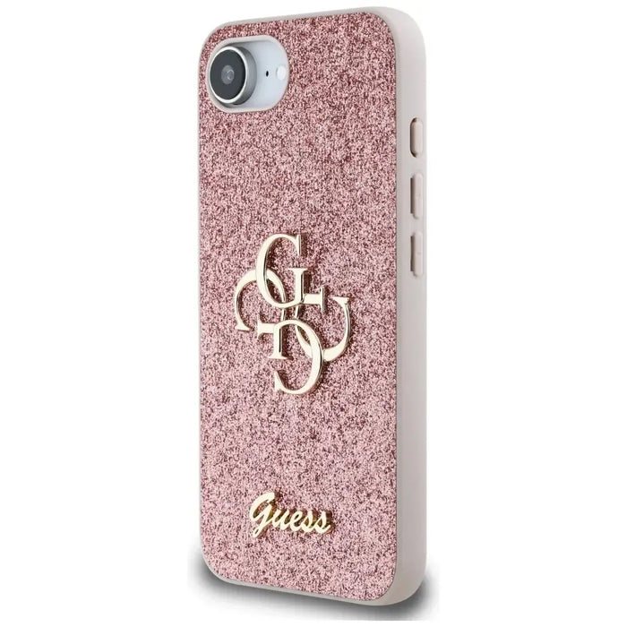 Guess Fixed Glitter Big 4G iPhone 16e Case - Pink - Cell phone cases and covers<<<HurtelXML