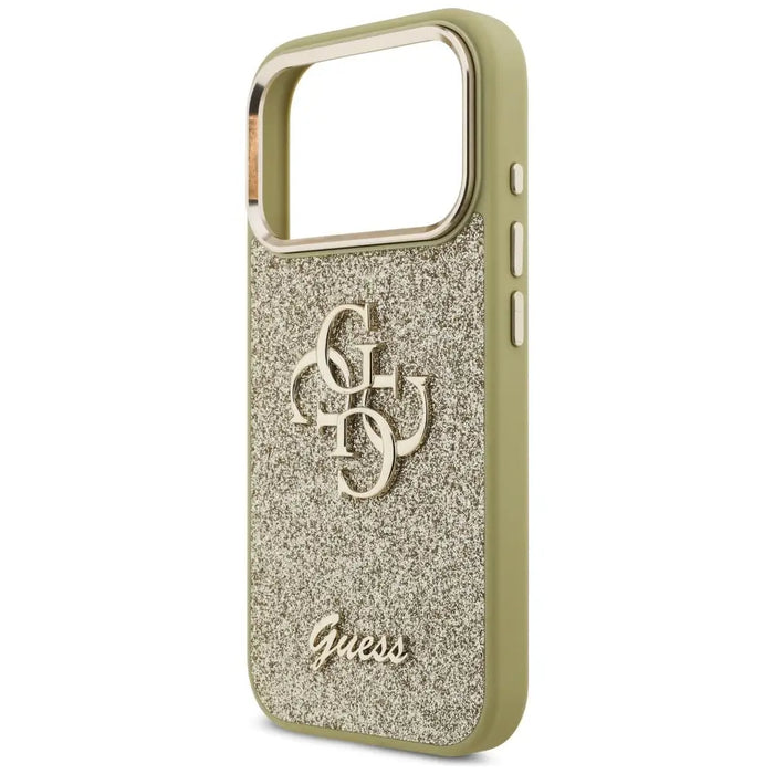 Guess Fixed Glitter Big 4G Metal Frame case for iPhone 17 Pro - gold - Cell phone cases and covers<<<HurtelXML