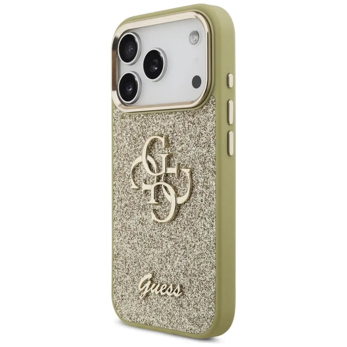 Guess Fixed Glitter Big 4G Metal Frame case for iPhone 17 Pro - gold - Cell phone cases and covers<<<HurtelXML