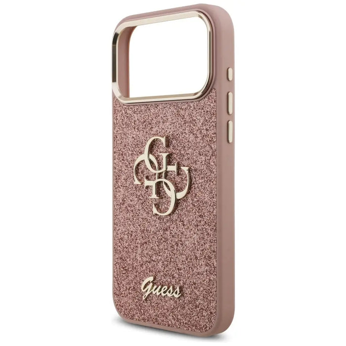 Guess Fixed Glitter Big 4G Metal Frame Case for iPhone 17 Pro Max - Pink - Cell phone cases and covers<<<HurtelXML