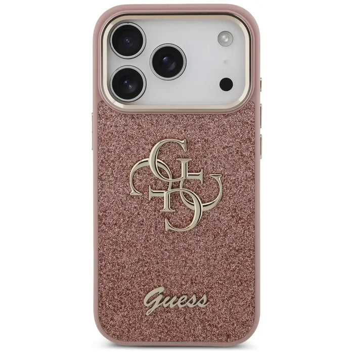 Guess Fixed Glitter Big 4G Metal Frame Case for iPhone 17 Pro - Pink - Cell phone cases and covers<<<HurtelXML