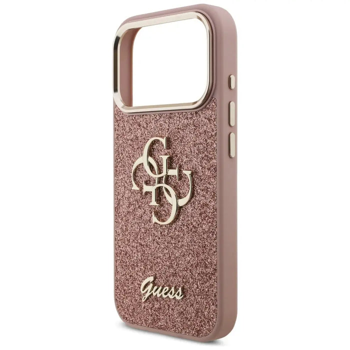 Guess Fixed Glitter Big 4G Metal Frame Case for iPhone 17 Pro - Pink - Cell phone cases and covers<<<HurtelXML