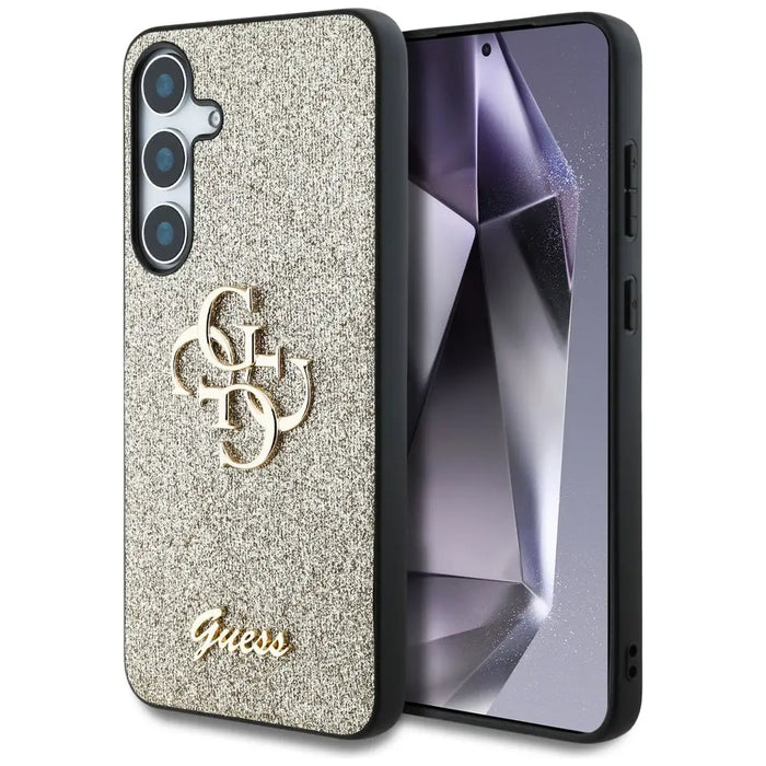 Guess Fixed Glitter Big 4G Metal Logo case for Samsung Galaxy S25 gold - Cell phone cases and covers<<<HurtelXML