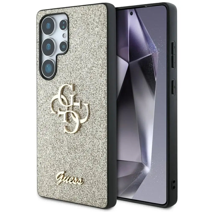 Guess Fixed Glitter Big 4G Metal Logo case for Samsung Galaxy S25 Ultra gold - Cell phone cases and covers<<<HurtelXML