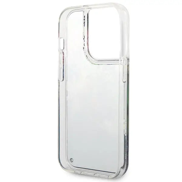 Guess Flower Liquid Glitter case for iPhone 14 Pro Max - blue - Cell phone cases and covers<<<HurtelXML