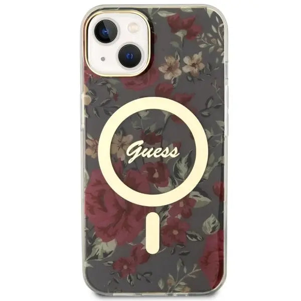 Guess Flower MagSafe case for iPhone 14 - green - Cell phone cases and covers<<<HurtelXML