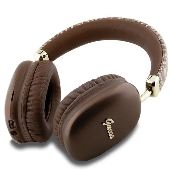 Guess GCube Metallic Script Logo Bluetooth on-ear headphones - brown - Cell phone cases and covers<<<HurtelXML