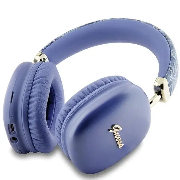 Guess GCube Metallic Script Logo Headphones - Purple - Headphones and speakers<<<HurtelXML