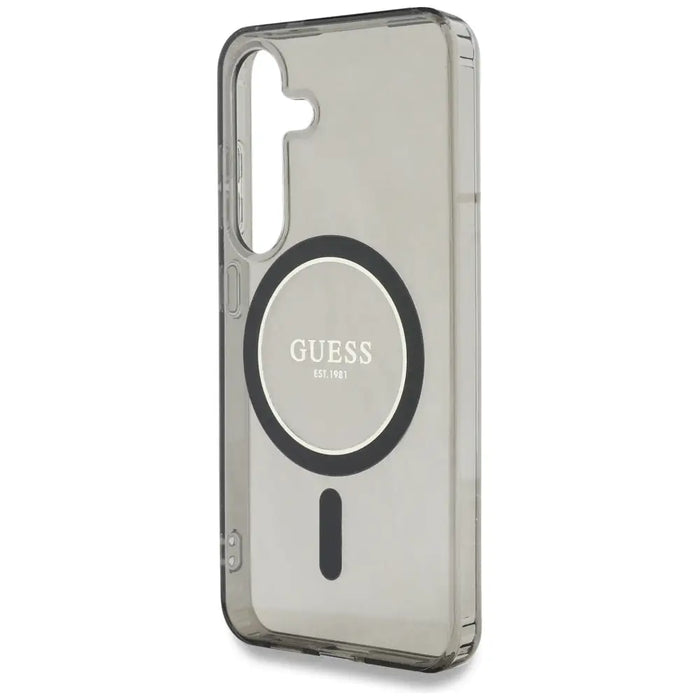Guess Glitter Circle Classic Logo MagSafe case for Samsung Galaxy S25 black - Cell phone cases and covers<<<HurtelXML