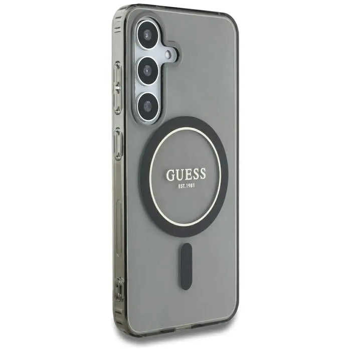 Guess Glitter Circle Classic Logo MagSafe case for Samsung Galaxy S25 black - Cell phone cases and covers<<<HurtelXML