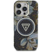 Guess Glitter Flowers Triangle Buttons MagSafe case for iPhone 16 Pro Max black - Cell phone cases