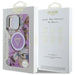 Guess Glitter Flowers Triangle Buttons MagSafe Case for iPhone 16 Pro Max Purple - Cell phone cases